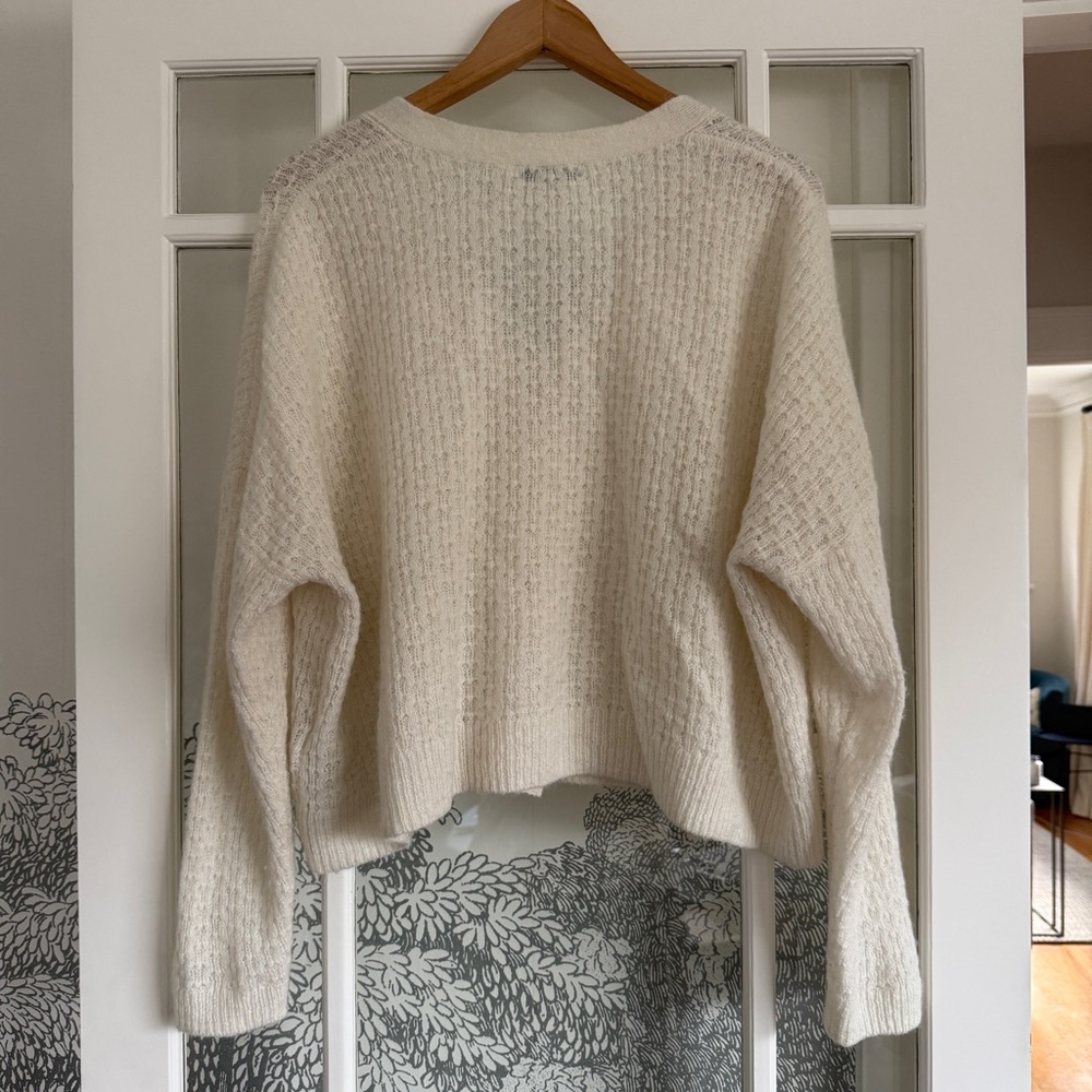 Madewell Cream V-Neck Button Front Women's Cardigan Size Large - Picture 5 of 5